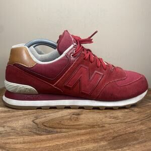 New Balance 574 Collegiate Crimson Red Mens Red Gum Size 10 D Shoes ML574NEC